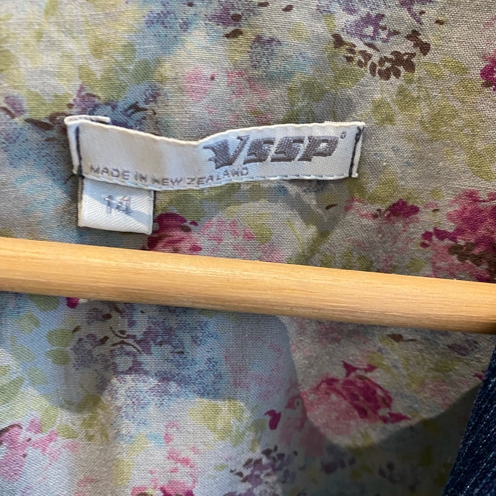 VSSP denim blazer jacket with floral details - Picture 2 of 9